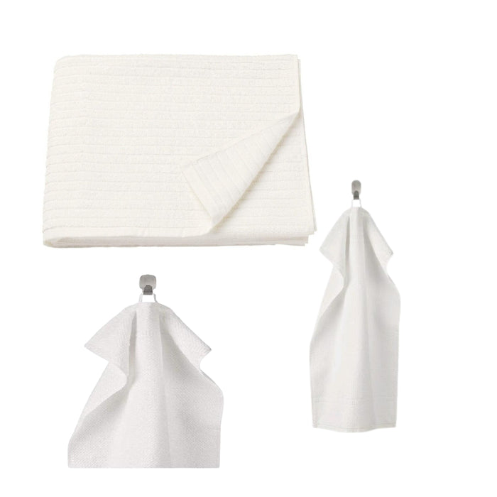 IKEA HEMBJUDEN/FRAJEN /VÅGSJÖN Hand Towel, White, 40x70 cm Bath towel white 70x140 cm with and Washcloth, White, 30x30 cm