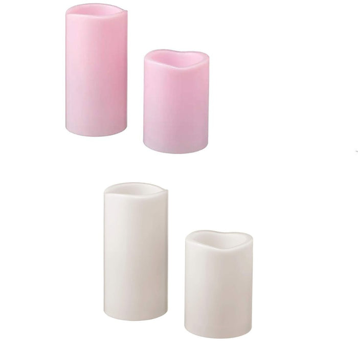 IKEA GODAFTON LED block candle in/out, battery operated, grey and pink ,set of 4