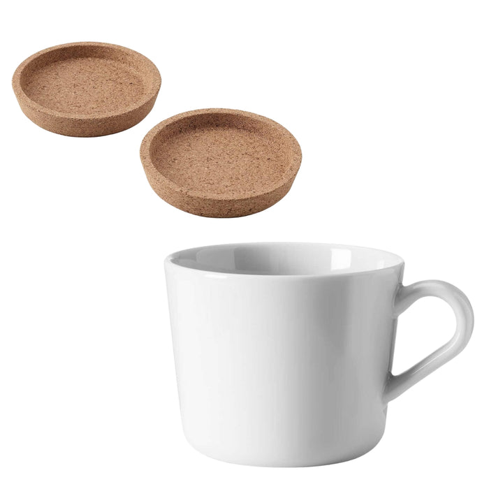 IKEA 365+ Coaster, cork, 9 cm with 365+ Mug, white24 cl