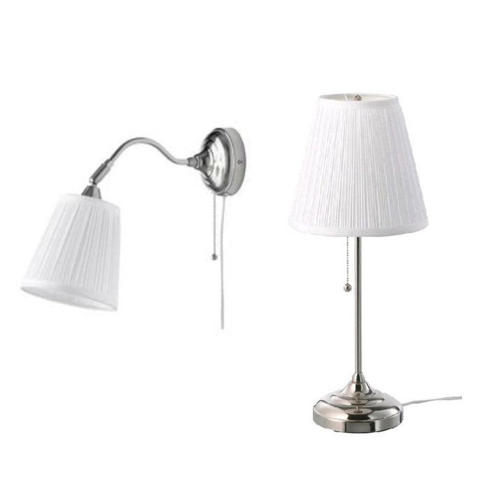IKEA ÅRSTID Table lamp/Wall lamp , nickel-plated/white