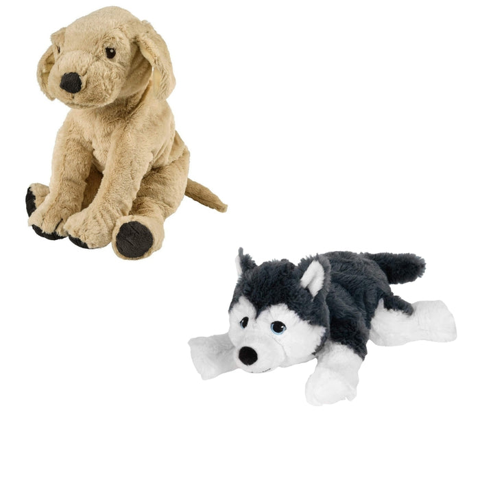 IKEA LIVLIG Soft toy, dog/siberian husky, 26 cm with Soft toy, dog/golden retriever, 40 cm