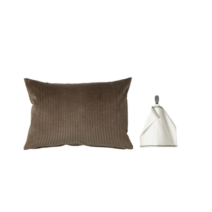 Ikea Cushion Cover , Grey-Brown , 40x58 cm with washcloth 30x 30cm, White