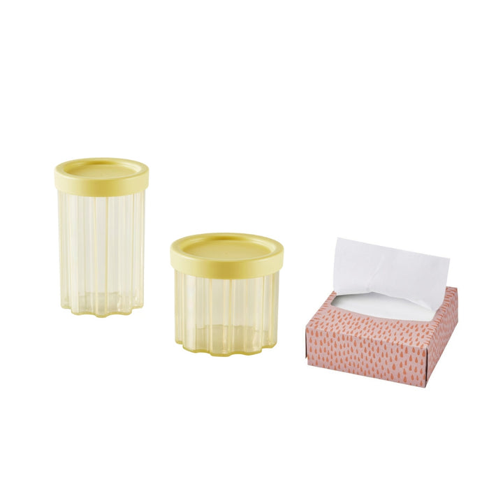 IKEA SPJUTLILJA Jar with Lid Set of 2 — Light Yellow | Stackable Kitchen Storage Jars with 100 pack paper napkins