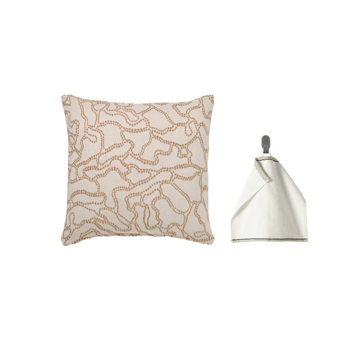 Ikea Cushion Cover , Off White Beige Abstract Pattern and Black Red Green Print, 40x40 cm with washcloth, white, 30x30 cm