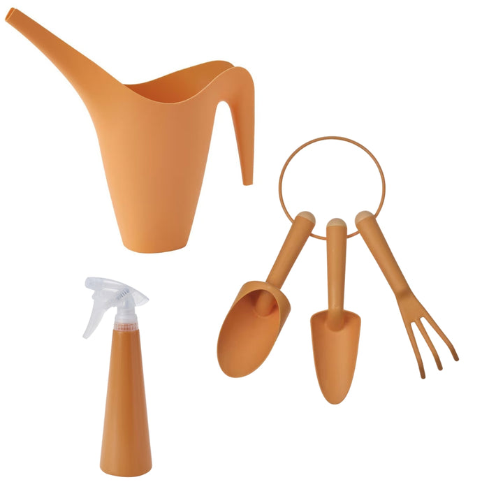 IKEA GRÄSMARÖ 3-piece gardening set, in/outdoor orange with Watering can, orange, 1.2 l and  TOMAT Spray bottle, orange, 35 cl