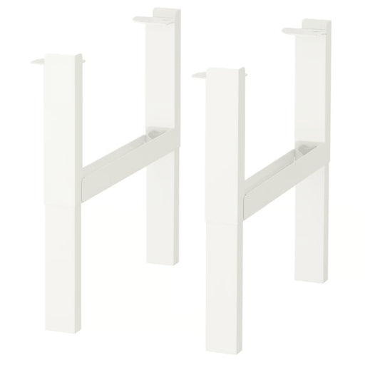Pair of white IKEA PÅHL underframes with H-shaped design, built for stable support of compatible table tops