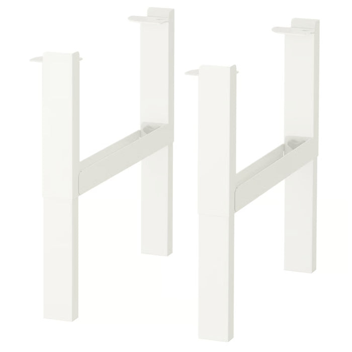 Pair of white IKEA PÅHL underframes with H-shaped design, built for stable support of compatible table tops