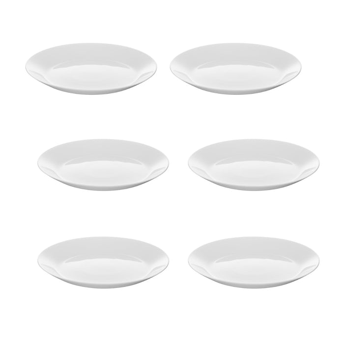 IKEA UPPDATERA Plate holder, anthracite15-23 cm (6-9 ")  with  OFTAST Side plate, white, 19 cm pack of 6