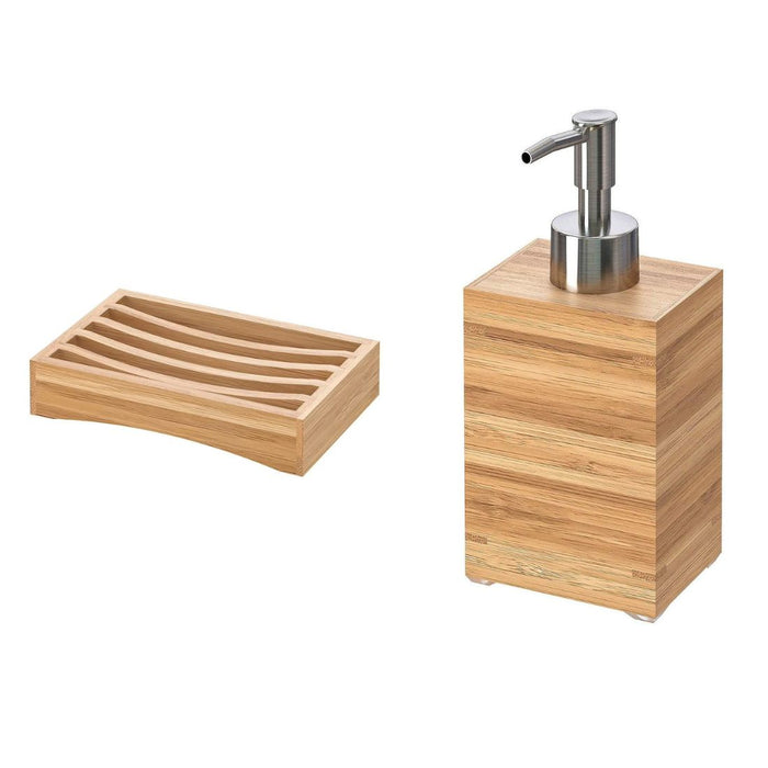 IKEA  DRAGAN Soap dispenser with Soap dish, bamboo