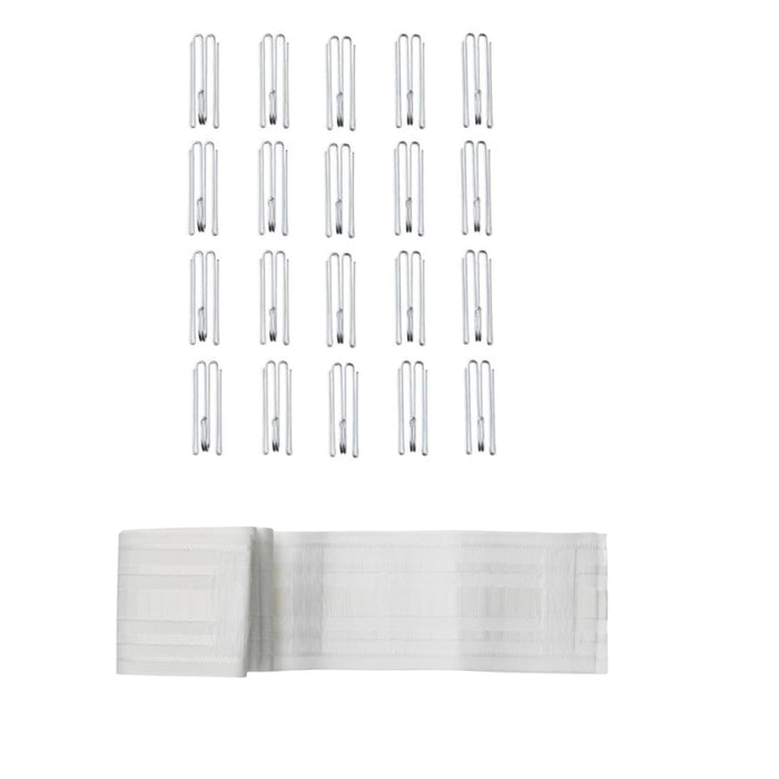 IKEA RIKTIG Curtain Hook, 20 Pack with KRONILL Heading tape, white8.5x310 cm