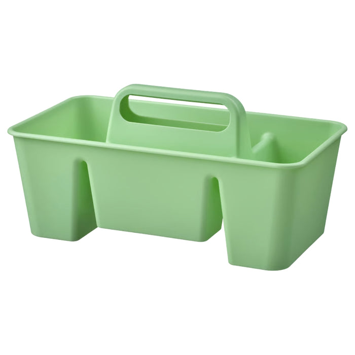 IKEA STACKSTOD Desk Organiser, light green, 32x18x16 cm, featuring a sturdy central handle for easy carrying and multiple compartments for organizing desk essentials.-80598203