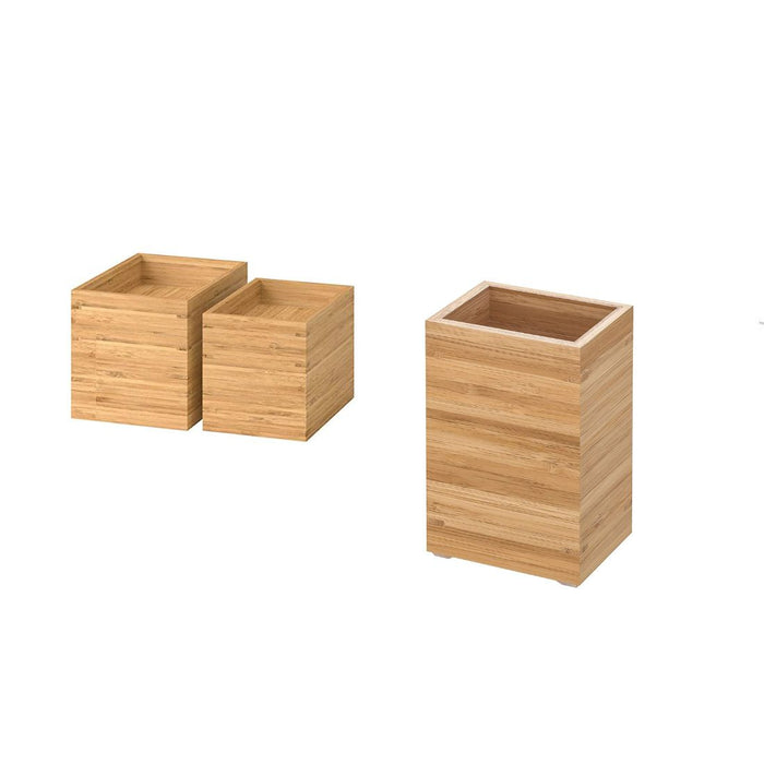IKEA DRAGAN 4-piece bathroom set with Toothbrush holder, bamboo