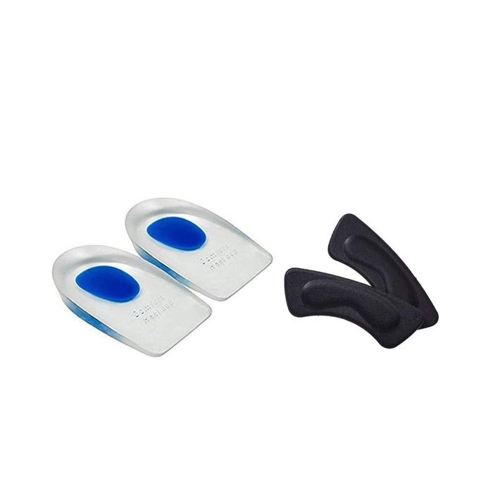 Digital Shoppy Heel Protection & Foot Comfort Combo – Silicone Gel Heel Protectors with Soft Invisible Comfort Nursing Insoles