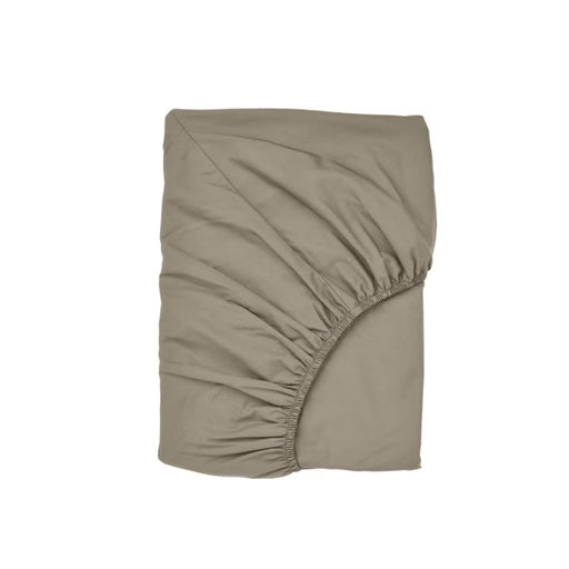 IKEA ULLVIDE fitted sheet grey-beige 90x200 cm gathered elastic edges cotton lyocell percale #90590211