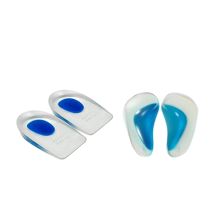 Digital Shoppy Ultimate Foot Support Combo – Silicone Gel Heel Protectors with Orthotic Arch Support Insoles
