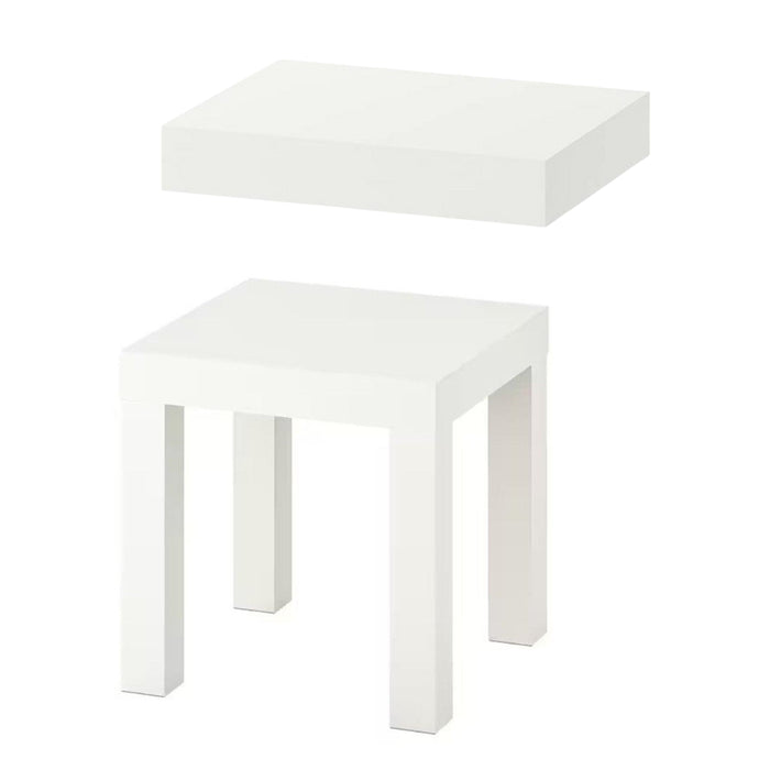 IKEA LACK Side table, white35x35 cm (13 3/4x13 3/4 ") with LACK Wall shelfLACK Wall shelf, white, 30x26 cm