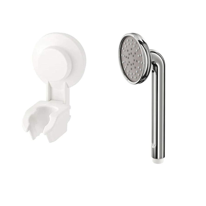 IKEA TISKEN Hand shower park bracket w suc cup, white  WITH Single-spray handshower, chrome-plated