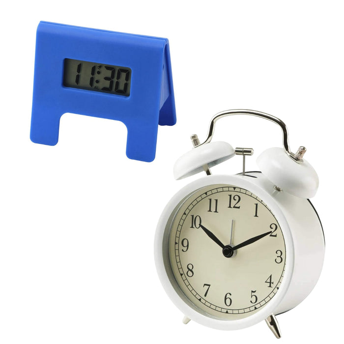 IKEA DEKAD/KUPONG Alarm Clock (White) with IKEA Alarm clock, bright blue, 7x6 cm