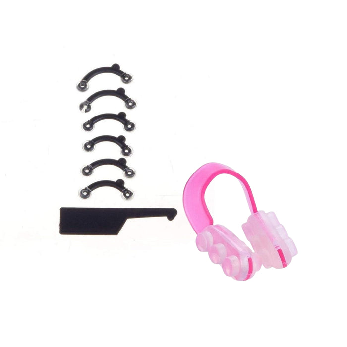 Digital Shoppy 1 Beauty Nose Up Lifting Bridge Shaper Massage Tool No Pain Nose Shaping Clip Clipper Women Girl Massager 6PCS/Set 3 Sizes (Black)  with Nose Up Shaping Shaper Lifting Bridge Straightening Beauty Nose Clip - Pinkth