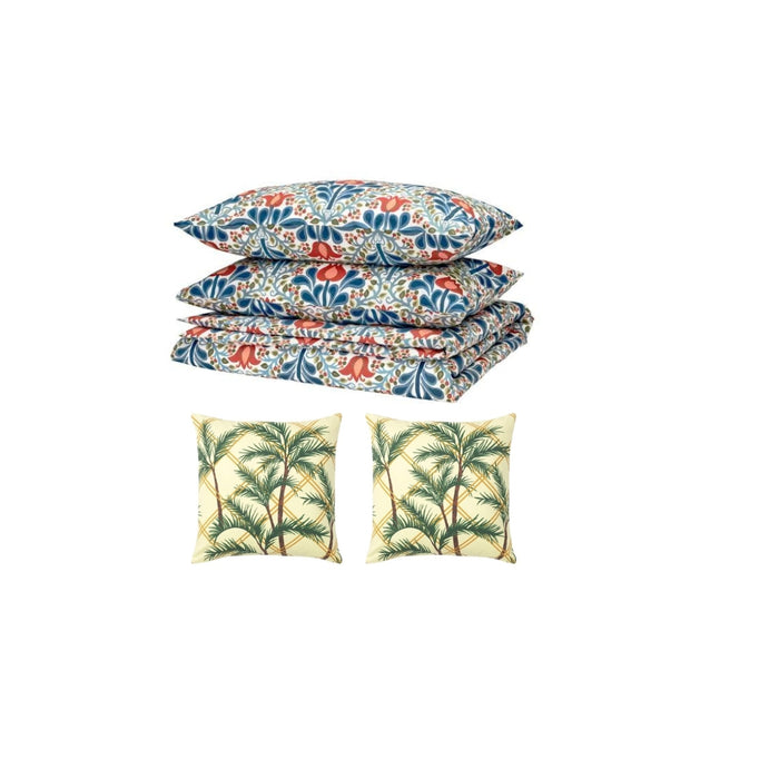 Ikea SÄTERVIDE Duvet Cover and 2 Pillowcases, Multicolour/Floral Pattern, 240x220/50x80 cm (94x87/20x31) SOMMAR Cushion Cover, Light/Multicolour, 50 * 50 cm