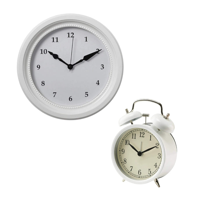 IKEA SÖNDRUM/DEKAD Wall clock, white with Alarm Clock (White)