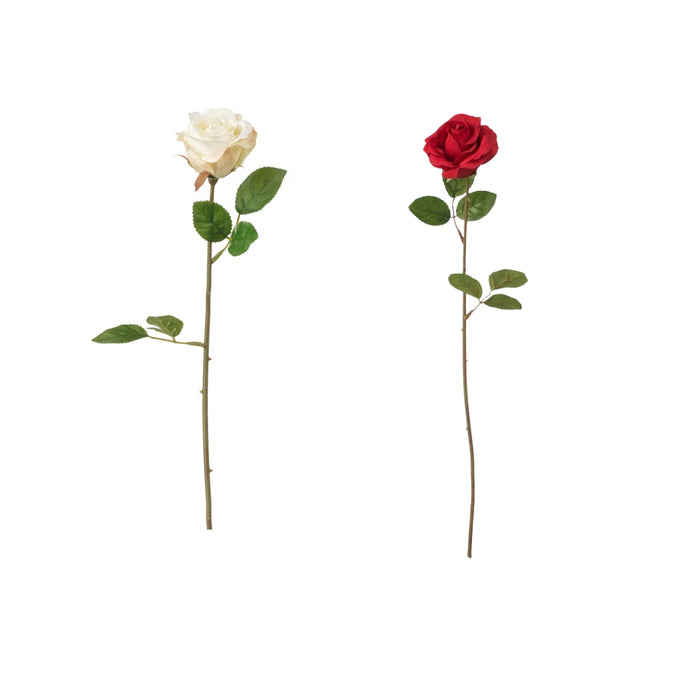 IKEA SMYCKA Artificial flower, Rose/white, 52 cm with SMYCKA Artificial flower, Rose/red 52 cm
