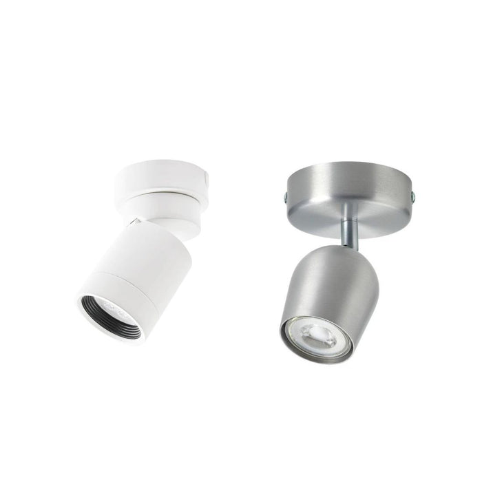 IKEA Ceiling spotlight with 1 spot, white with Ceiling spotlight with 1 spot, aluminium-colour