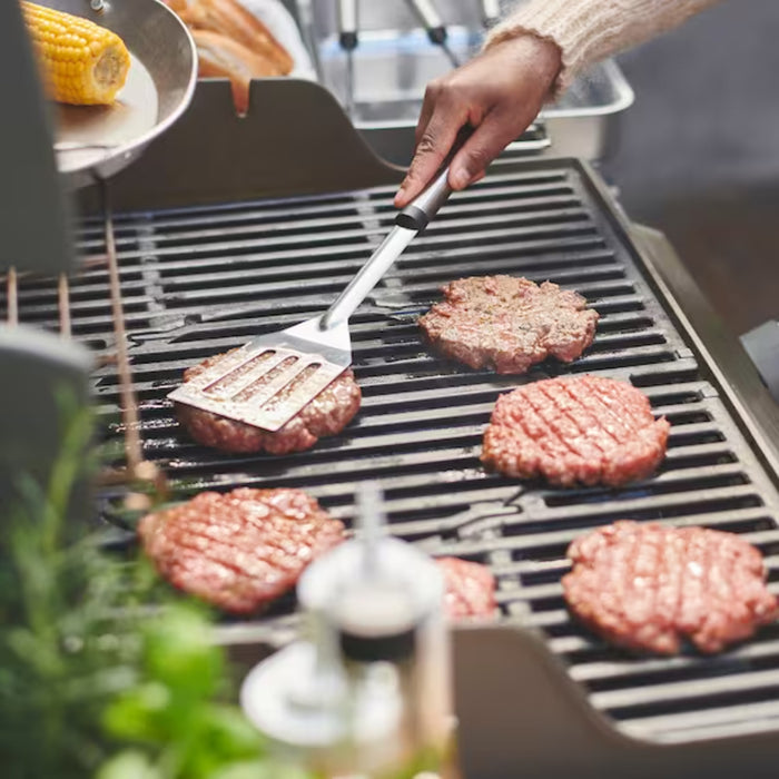 Image of the spatula: "Versatile spatula crafted with stainless steel – a must-have for your barbecue tool