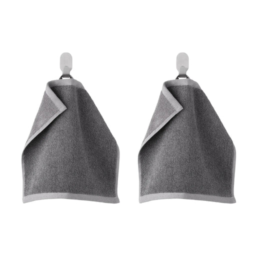 IKEA HIMLEÅN washcloth dark grey mélange pack of 2 folded cotton towels #60442948