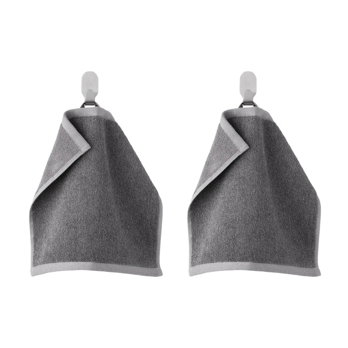 IKEA HIMLEÅN washcloth dark grey mélange pack of 2 folded cotton towels #60442948
