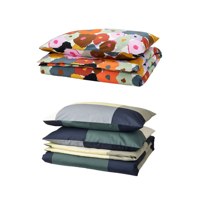 IKEA Duvet Cover & Pillowcase — Multicolour Floral combo (150X 200cm/50x 80cm) ( 240x220/50x80 cm )