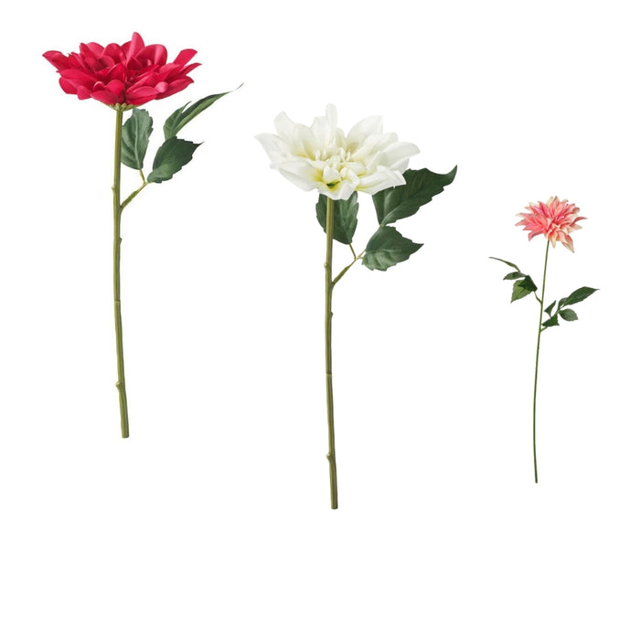 IKEA SMYCKA Artificial flower, in/outdoor Dahlia/pink, 65 cm with Artificial flower, in/outdoor/Dahlia lilac, 30 cm and  Artificial flower, in/outdoor/Dahlia white, 30 cm