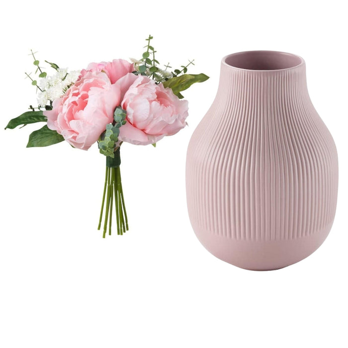 IKEA GRADVIS Vase, pink21 cm (8 ¼ ") with SMYCKA Artificial bouquet, pink, 25 cm