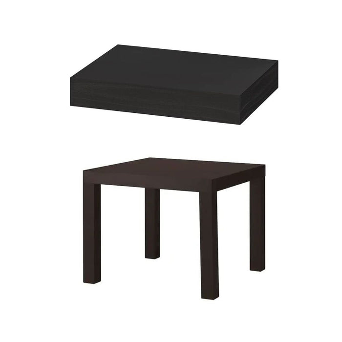 IKEA LACK Side table, black-brown, 55x55 cm  with Wall shelf, 30x26 cm