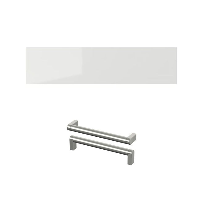 IKEA RINGHULT Drawer front, high-gloss light grey, 40x10 cm with Handle, stainless steel colour, 234 mm