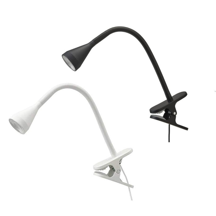 IKEA NÄVLINGE LED Clamp Spotlight Set – Black & White Adjustable Task Lights