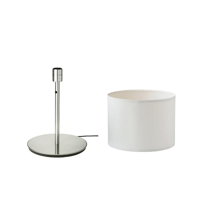 IKEA SKAFTET Table Lamp Base — Nickel-Plated, 38cm | Modern Customisable Desk Lamp with lampshade