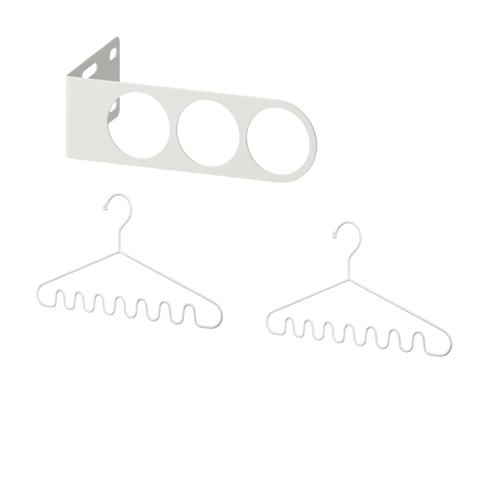 IKEA KOMPLEMENT Valet hanger, white, 17x5 cm with  STAJLIG Multifunction hanger, white in/outdoor. Pack of 2