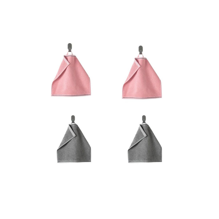 Ikea VIKFJÄRD Washcloth, Grey and Pink, Cotton, 30x30 cm (Pack-4)