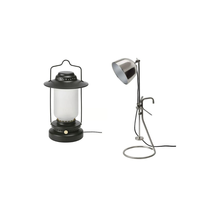 IKEA Clamp table lamp, stainless steel with LED table lamp, dimmable outdoor/black, 35 cm