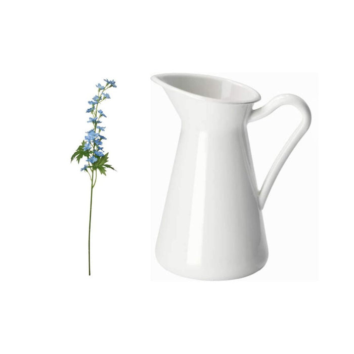 IKEA  Artificial flower, in/outdoor/Larkspur blue, 60 cm WITH Vase, white, 22 cm (8 ¾ ")