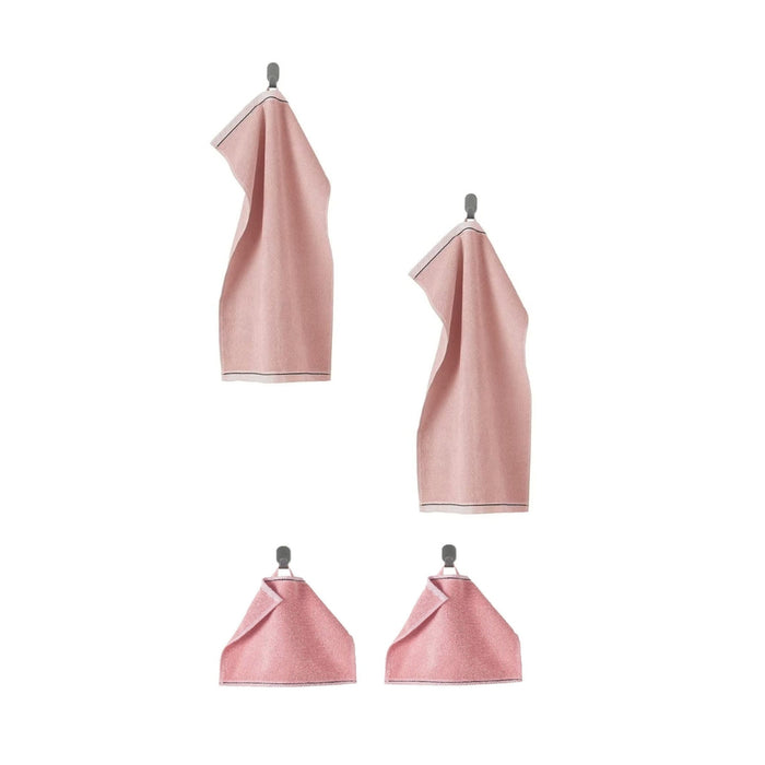 IKEA VIKFJÄRD hand towel, pink 40x70cm(2 pack ) with Washcloth, pink ( 2 pack )