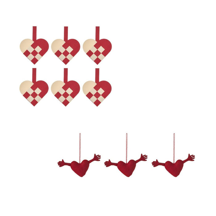 IKEA VINTERFINT Hanging decoration, heart-shaped red/white Tree ornament, heart-shaped red