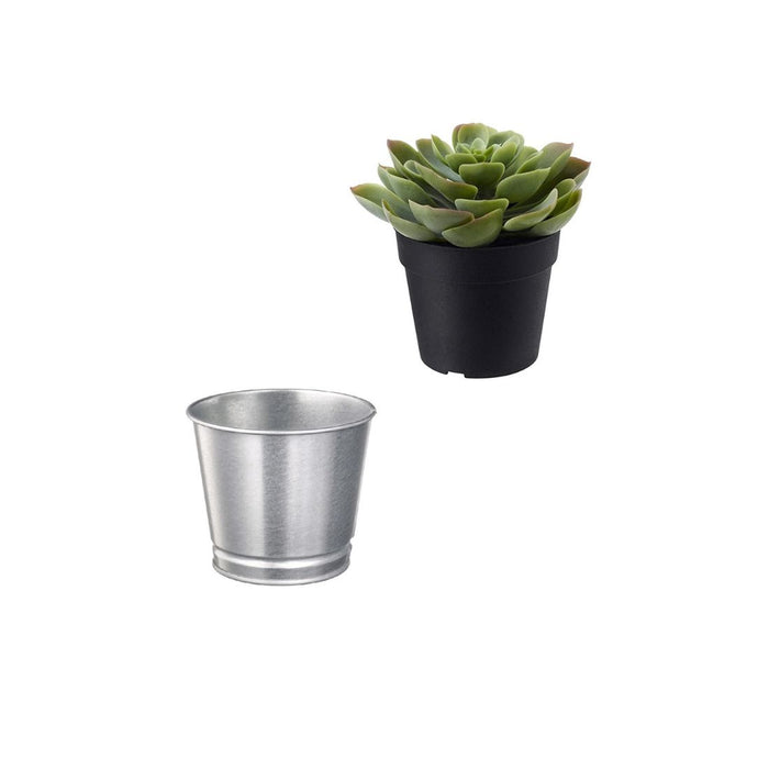 IKEA Artificial potted plant, in/outdoor Succulent, 9 cm WITH Plant pot, galvanised, 9 cm