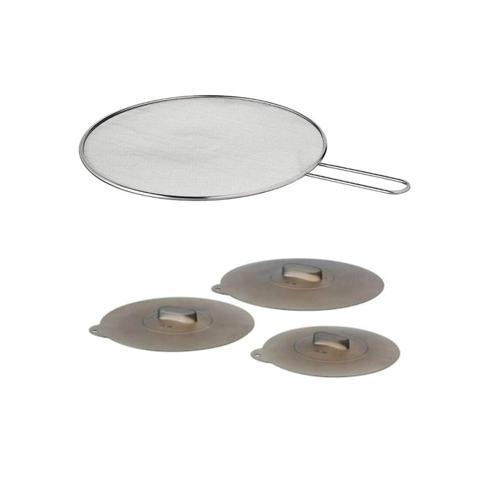 IKEA  KLOCKREN Splatter screen34 cm (13 ") with Universal lid, Set of 3, Silicone