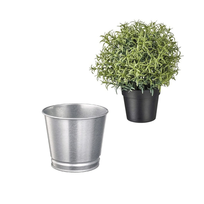 IKEA Artificial potted plant, Rosemary, 9 cm with Plant Pot  galvanised, 9 cm