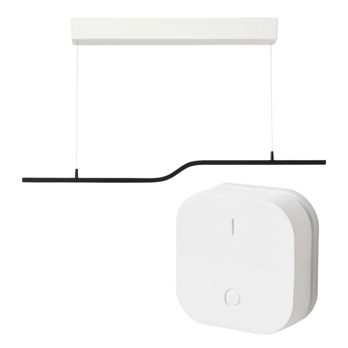 IKEA PILSKOTT LED pendant lamp: Black pendant lamp with smart LED technology.