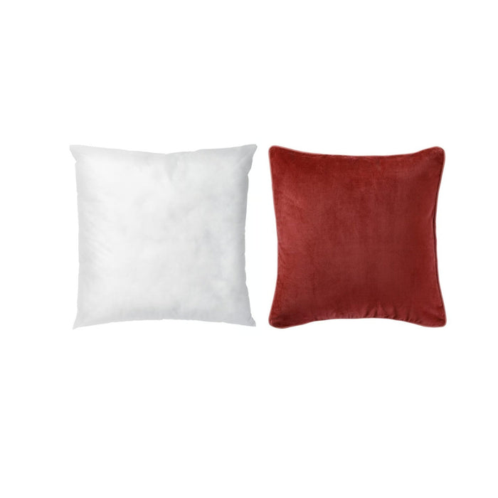 IKEA Inner Cushion pad, White/Soft, 50x50 cm (20x20) with Cushion Cover, red, 50x50 cm