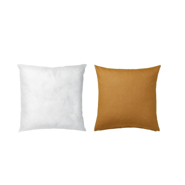 Ikea Inner Cushion pad, White/Soft, 50x50 cm with Dark Golden-Brown, 50x50 cm