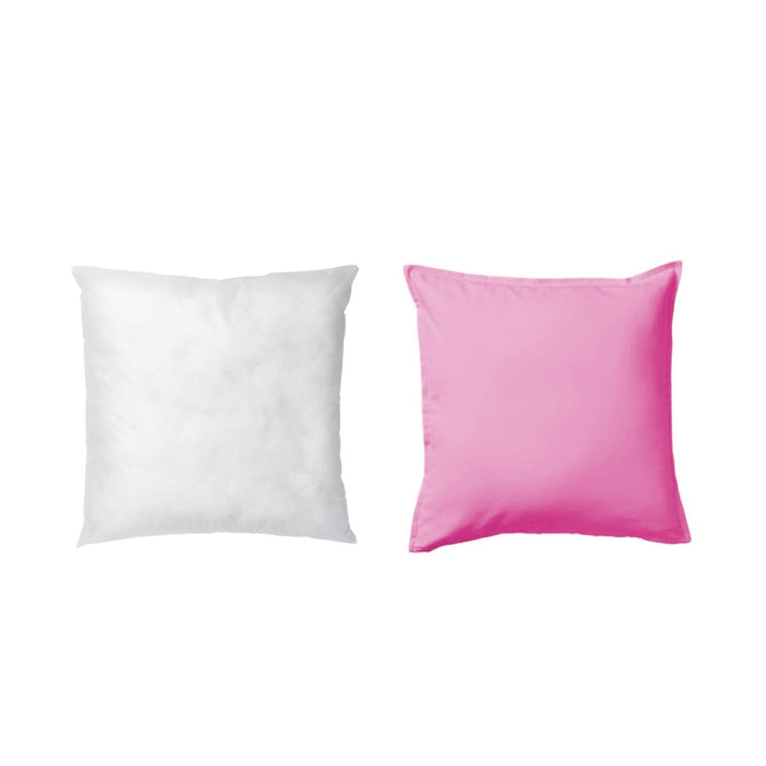 IKEA Inner Cushion pad, White/Soft, 50x50 cm with Cushion Cover, Light Pink, 50x50 cm